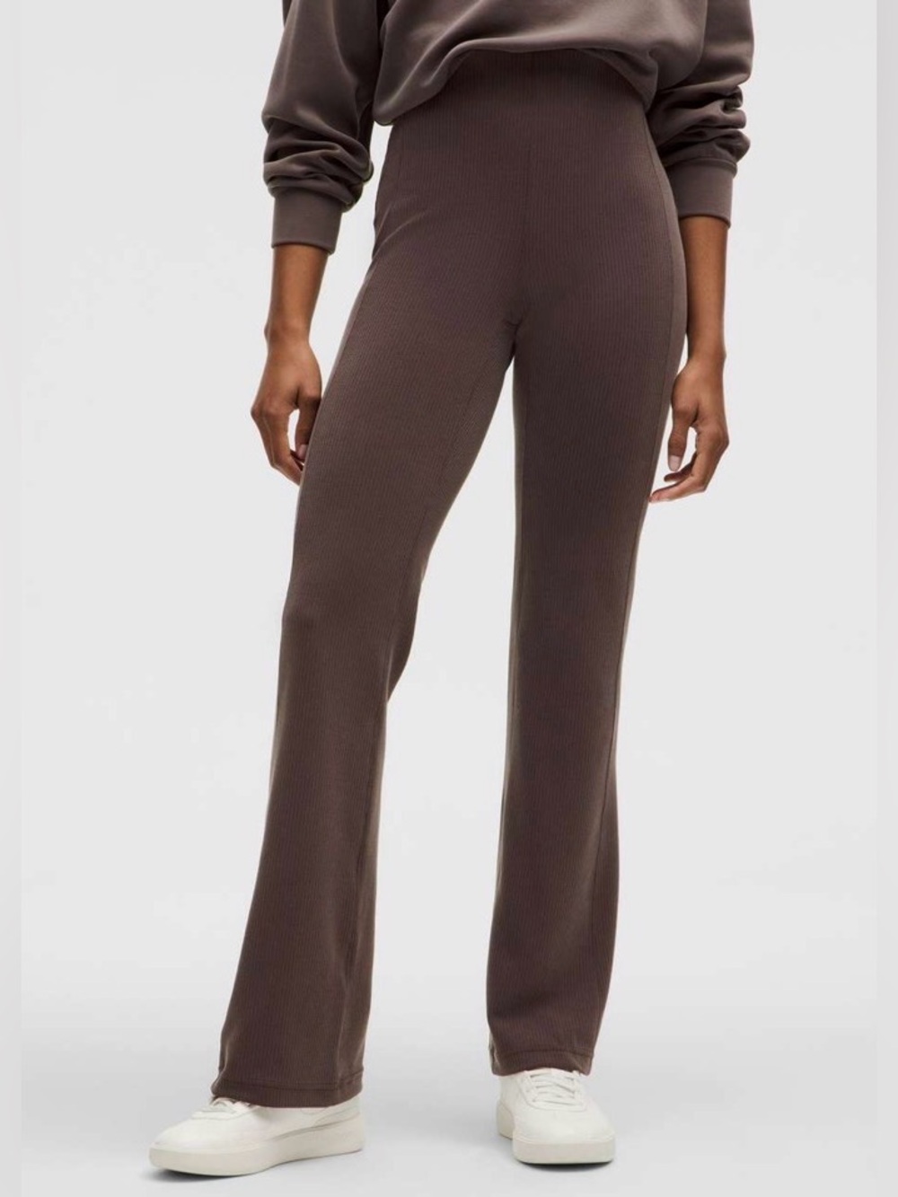 Lululemon Ribbed Softstreme Flared Pant Espresso Dark Brown, Size 8 - Loungewear